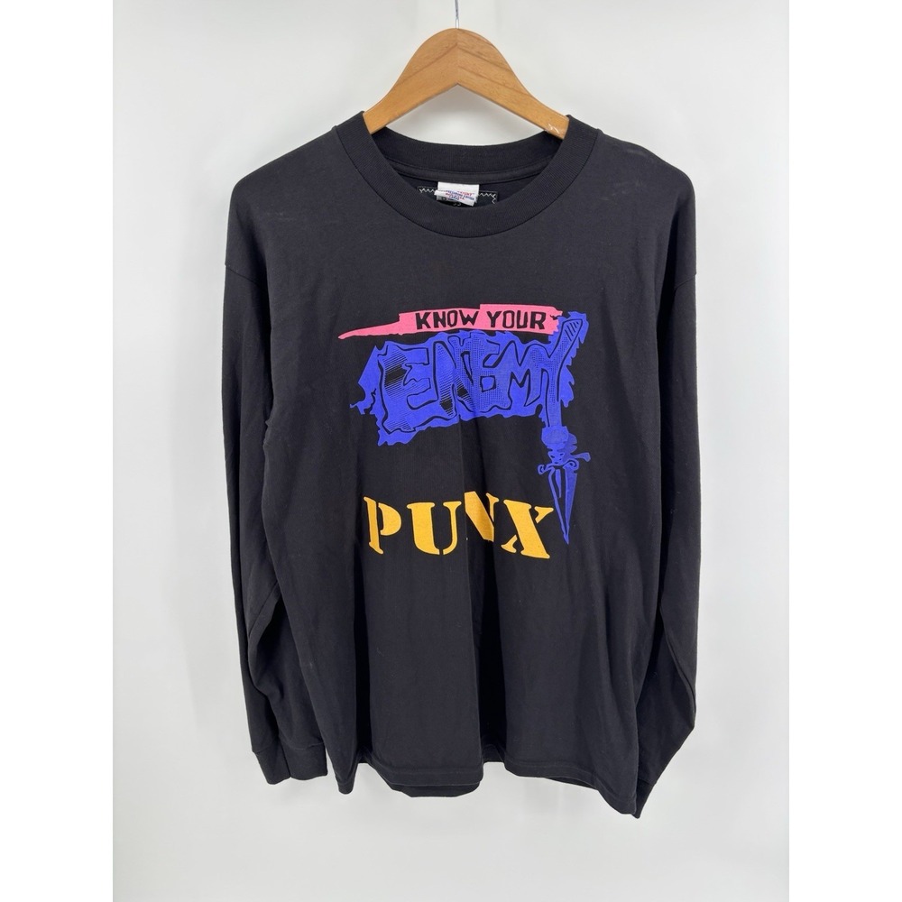 NWOT 93PUNX Clothing By Vic Mensa Long Sleeve T Shirt Sz L Hip Hop Punk Rock Rap